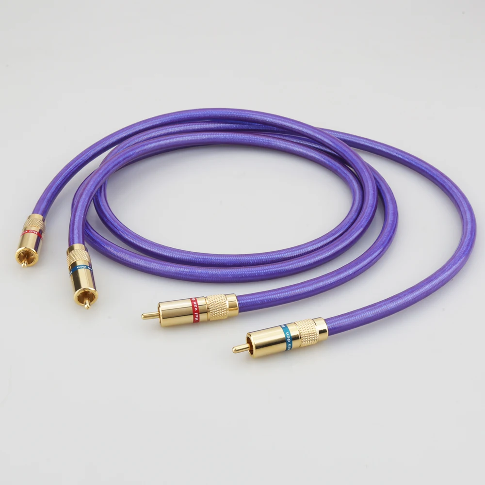 

Pair High Quality Van den Hul MC-SILVER IT 65 RCA audio interconnect cable with Gold plated RCA plug