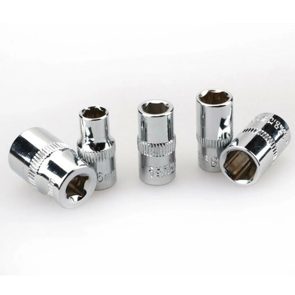 5PCS 1/4 Hex Socket Adapter Short Socket 6mm/7mm/8mm/10mm/12mm High Strength Sockets 2020 New Power Tool High Quality
5PCS 1/4 Hex Socket Adapter Short Socket 6mm/7mm/8mm/10mm/12mm High Strength Sockets 2020 New Power Tool High Quality
