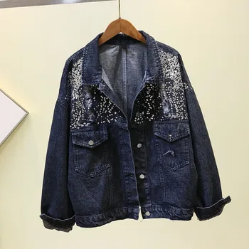 Harajuku Holes Sequined Denim Jacket Women 2019 Autumn New Loose Long Sleeve Casual Jeans Jackets Girls Students Cowboy Coat Top
Harajuku Holes Sequined Denim Jacket Women 2019 Autumn New Loose Long Sleeve Casual Jeans Jackets Girls Students Cowboy Coat Top