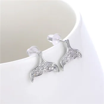 925 Sterling Silver Crystal Mermaid Stud Earrings For Women Party Jewelry Pendientes Mujer Moda eh874
925 Sterling Silver Crystal Mermaid Stud Earrings For Women Party Jewelry Pendientes Mujer Moda eh874
