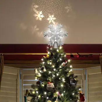 Christmas Tree Topper Light Dreamy White Snowflake Projector Lamp Rotating 3D Glitter Lighted Christmas Tree Decorations 
Christmas Tree Topper Light Dreamy White Snowflake Projector Lamp Rotating 3D Glitter Lighted Christmas Tree Decorations