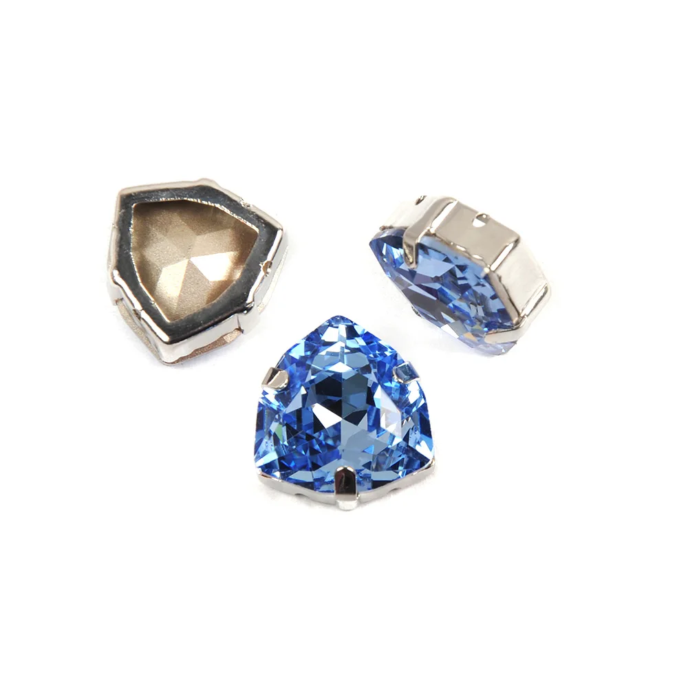 YANRUO 4706 Trilliant легкое сапфировое стекло швейные кристаллы Синие стразы с зажимами