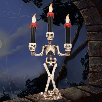 

Halloween Cndlestick Ghost Festival Skull Skeleton Candle Light Bar KTV Horror Decoration Props Pumpkin Lantern Decoration