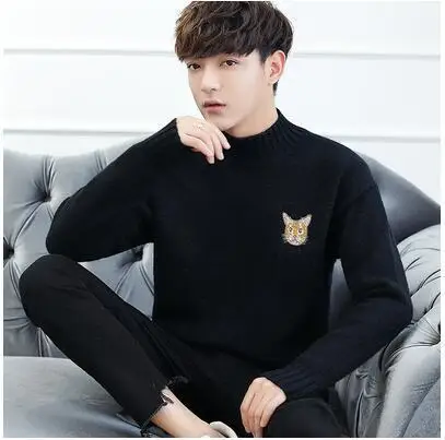 Print Embroidery Knitted Pullover Sweater Men Korean Style Loose Knitted Pullover Thick White Red Men Clothes 2019
Print Embroidery Knitted Pullover Sweater Men Korean Style Loose Knitted Pullover Thick White Red Men Clothes 2019