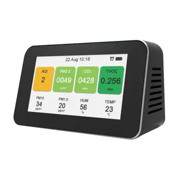 Digital LCD display Quick Sensing Air Quality Monitor Gas Pollution Meter Detector PM2.5+CO2+Formaldehyde(HCHO)+TVOC AQI Tester
Digital LCD display Quick Sensing Air Quality Monitor Gas Pollution Meter Detector PM2.5+CO2+Formaldehyde(HCHO)+TVOC AQI Tester
