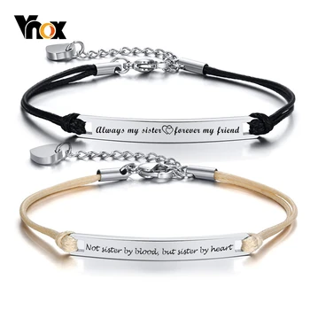 Vnox Temperament Personalized Bracelets for Women Sisters Adjustable Stainless Steel with Heart Charm Elegant BFF Jewelry Gift
Vnox Temperament Personalized Bracelets for Women Sisters Adjustable Stainless Steel with Heart Charm Elegant BFF Jewelry Gift