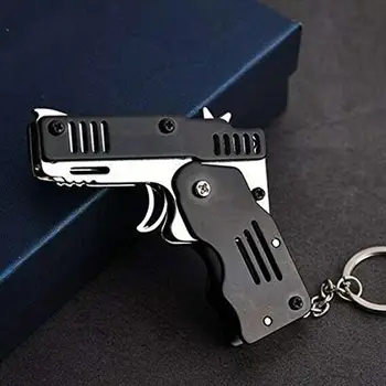 Pocket Rubber Band Mini Metal Shooting Toy Folding Six Bursts Rubber Band Key Chain Novelty Children Gift Toys
Pocket Rubber Band Mini Metal Shooting Toy Folding Six Bursts Rubber Band Key Chain Novelty Children Gift Toys