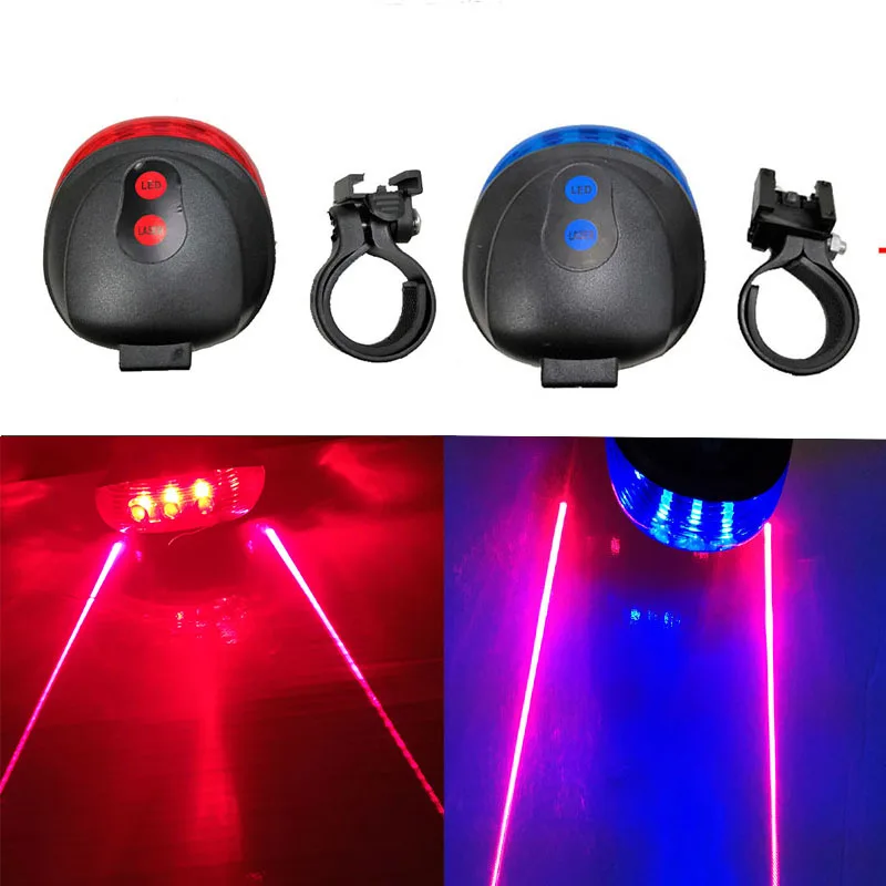 Велосипедный задний светильник (5LED + 2 лазера) водонепроницаемый велосипедный 7