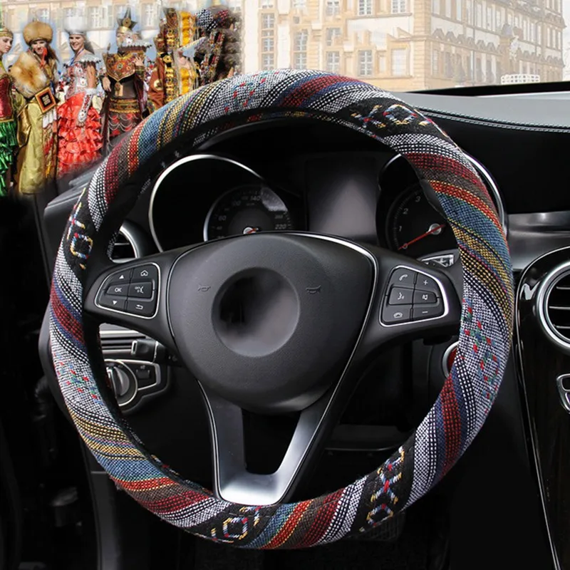 37-38cm Linen Universal Ethnic Style Elastic Car Steering Wheel Cover Auto Decoration Car Accessories
37-38cm Linen Universal Ethnic Style Elastic Car Steering Wheel Cover Auto Decoration Car Accessories