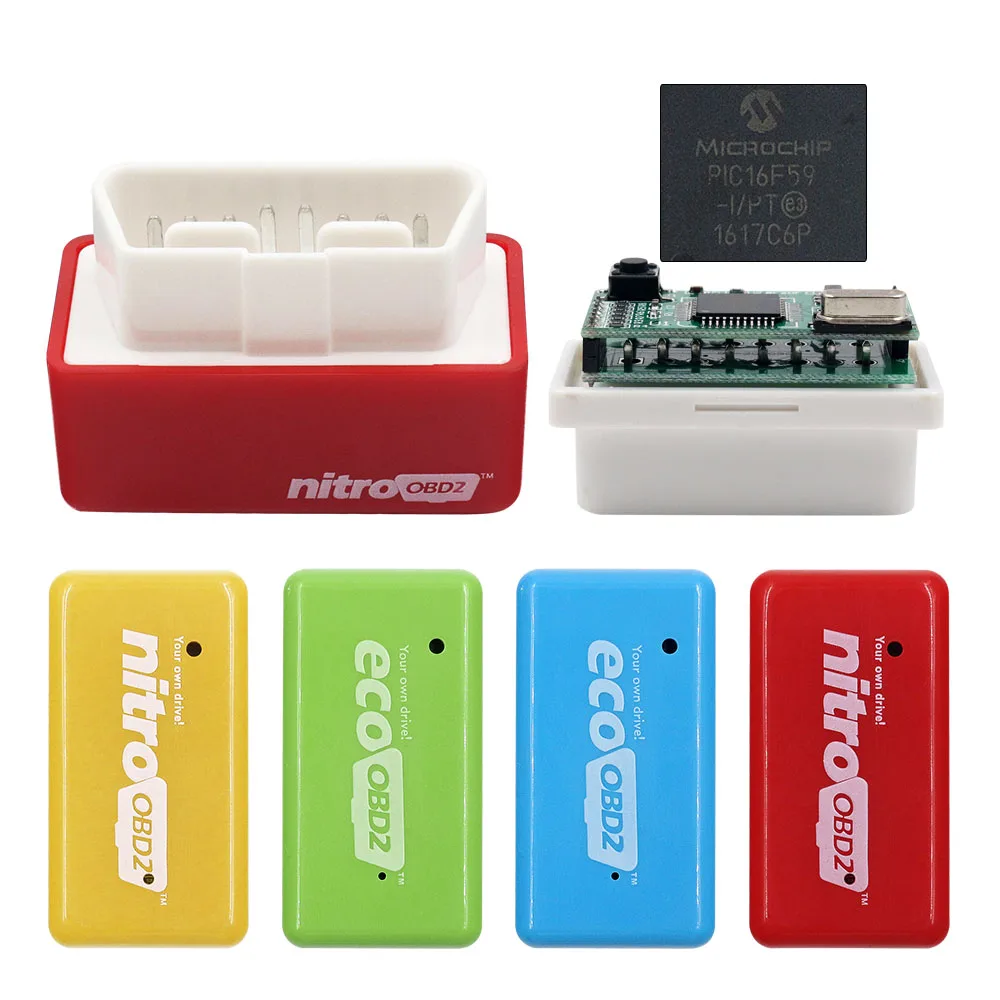 Чип ECOOBD2 двухслойный чип NITROOBD2 ECO OBD2 Nitro оригинальная вилка бензин дизельное