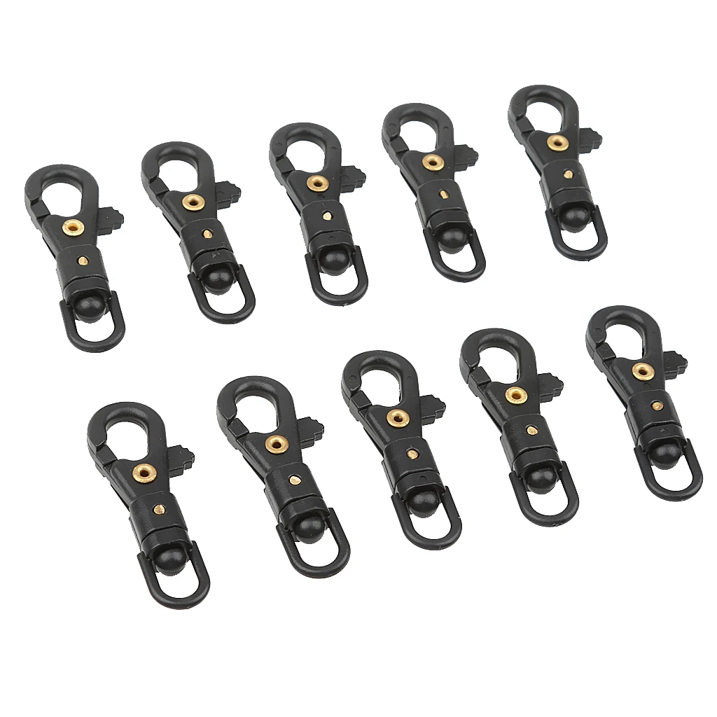 Lot 10pcs Black Plastic Rotating Snap Hooks Lanyard Buckle Clip Paracord Lot 10pcs Black Plastic Rotating Snap Hooks Lanyard Buckle Clip Paracord