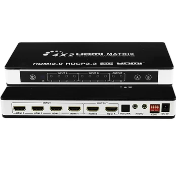 UHD HDMI 2.0 Matrix 4X2 with digital audio 4K HDMI 4 in 2 out Matrix HDMI Switcher Splitter 4kX2K HDCP 2.2 3D EDID control
UHD HDMI 2.0 Matrix 4X2 with digital audio 4K HDMI 4 in 2 out Matrix HDMI Switcher Splitter 4kX2K HDCP 2.2 3D EDID control