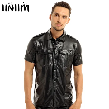 iiniim Mens Faux Leather Short Sleeve Police Uniform Shirt with Down Collar Casual Shirts for Nightclub Party Costume
iiniim Mens Faux Leather Short Sleeve Police Uniform Shirt with Down Collar Casual Shirts for Nightclub Party Costume
