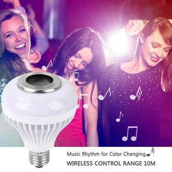 Led Smart E27 RGB Bluetooth Speaker LED Bulb Light 12W Music Playing Dimmable Wireless Led Lamp with 24 Keys Remote Control 
Led Smart E27 RGB Bluetooth Speaker LED Bulb Light 12W Music Playing Dimmable Wireless Led Lamp with 24 Keys Remote Control
