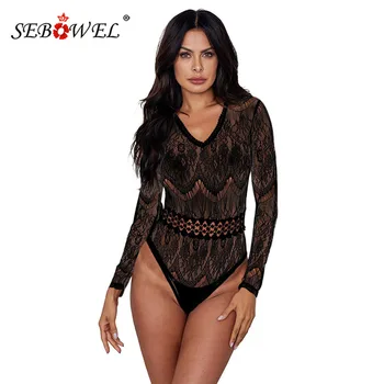 SEBOWEL 2020 Long Sleeve Sheer Hollow Out Floral Lace Bodysuits for Woman Spring Feminine Thong Body Tops Clothes Sexy Bodysuit
SEBOWEL 2020 Long Sleeve Sheer Hollow Out Floral Lace Bodysuits for Woman Spring Feminine Thong Body Tops Clothes Sexy Bodysuit
