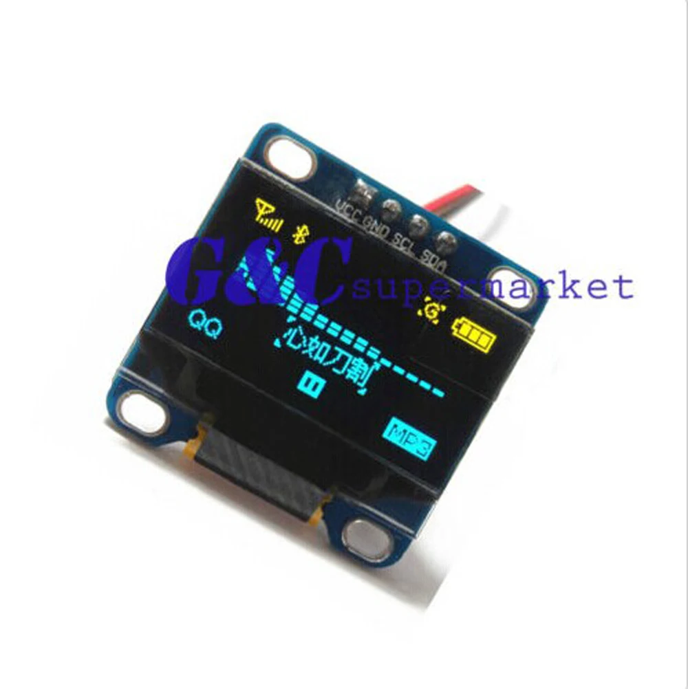 Yellow Blue 0.96" IIC I2C 128X64 OLED Display Module M32 diy electronics 
Yellow Blue 0.96" IIC I2C 128X64 OLED Display Module M32 diy electronics