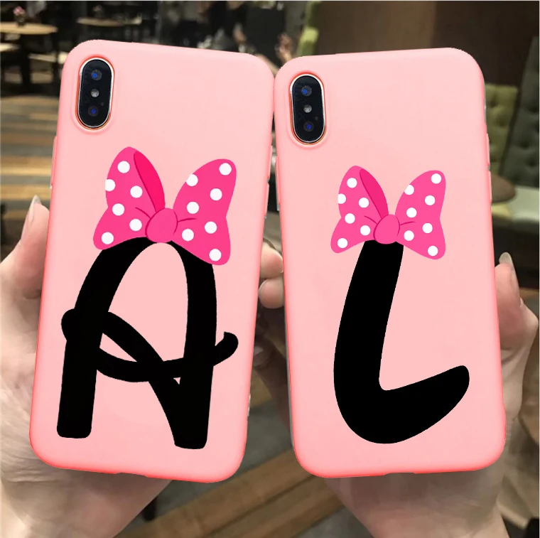 Cute black Custom name Letter Monogram with bow for Candy Pink Silicone Case Cover for iPhone X 5S 6 6SPlus 7 Plus XR MAX
Cute black Custom name Letter Monogram with bow for Candy Pink Silicone Case Cover for iPhone X 5S 6 6SPlus 7 Plus XR MAX