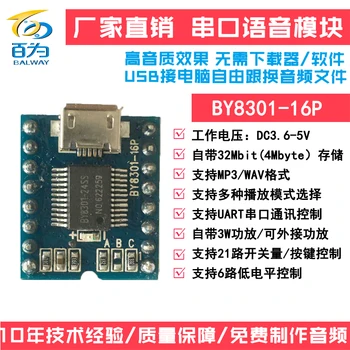 Serial Voice Module MP3 Module Chip Player Board Amusement Traffic Broadcast Development Board BY8301
Serial Voice Module MP3 Module Chip Player Board Amusement Traffic Broadcast Development Board BY8301