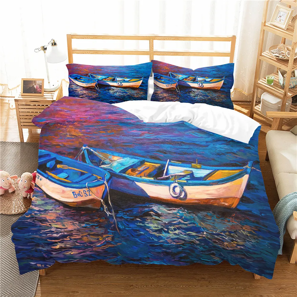 Duvet Cover Set Bedroom Clothes 3D Wooden Boat in Lake Oil Painting Home Textile with Pillowcase Bed Linen King Queen Size
Duvet Cover Set Bedroom Clothes 3D Wooden Boat in Lake Oil Painting Home Textile with Pillowcase Bed Linen King Queen Size