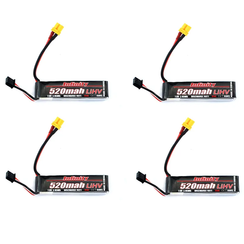 4PCS INFINITY 520mAh 2S 7.6V 85C HV Lipo Battery w/ XT30 Plug for Beta85X Micro FPV Racing Cine Whoop BetaFPV RC Drone
4PCS INFINITY 520mAh 2S 7.6V 85C HV Lipo Battery w/ XT30 Plug for Beta85X Micro FPV Racing Cine Whoop BetaFPV RC Drone