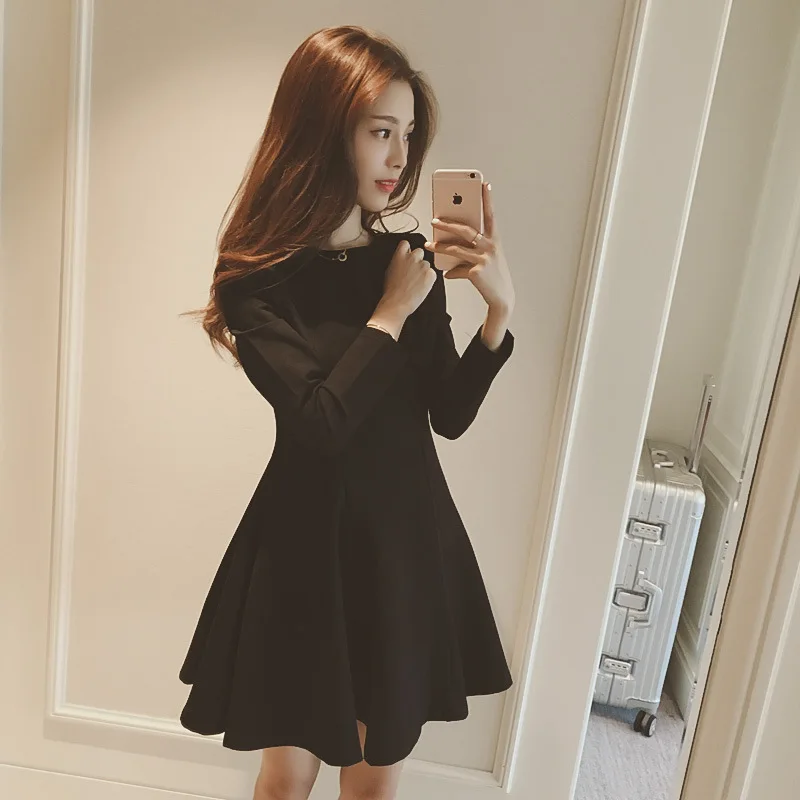 Slimming Spring And Autumn New Style Black Dress Elegant Slimming Long Sleeve Base Dress Slim Fit A- line Skirt 2-18
Slimming Spring And Autumn New Style Black Dress Elegant Slimming Long Sleeve Base Dress Slim Fit A- line Skirt 2-18