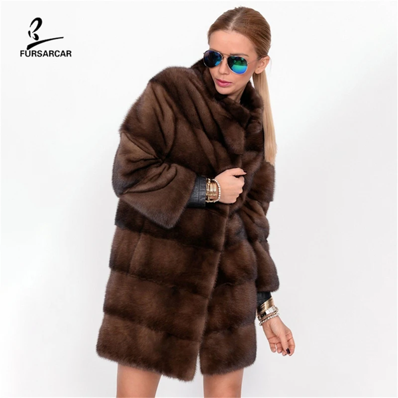 FURSARCAR 2019 Women Winter Real Fur Mink Coat Brown Minks Luxury Lady Genuine Natural Fur Jacket And Coat For Female Clothing 
FURSARCAR 2019 Women Winter Real Fur Mink Coat Brown Minks Luxury Lady Genuine Natural Fur Jacket And Coat For Female Clothing