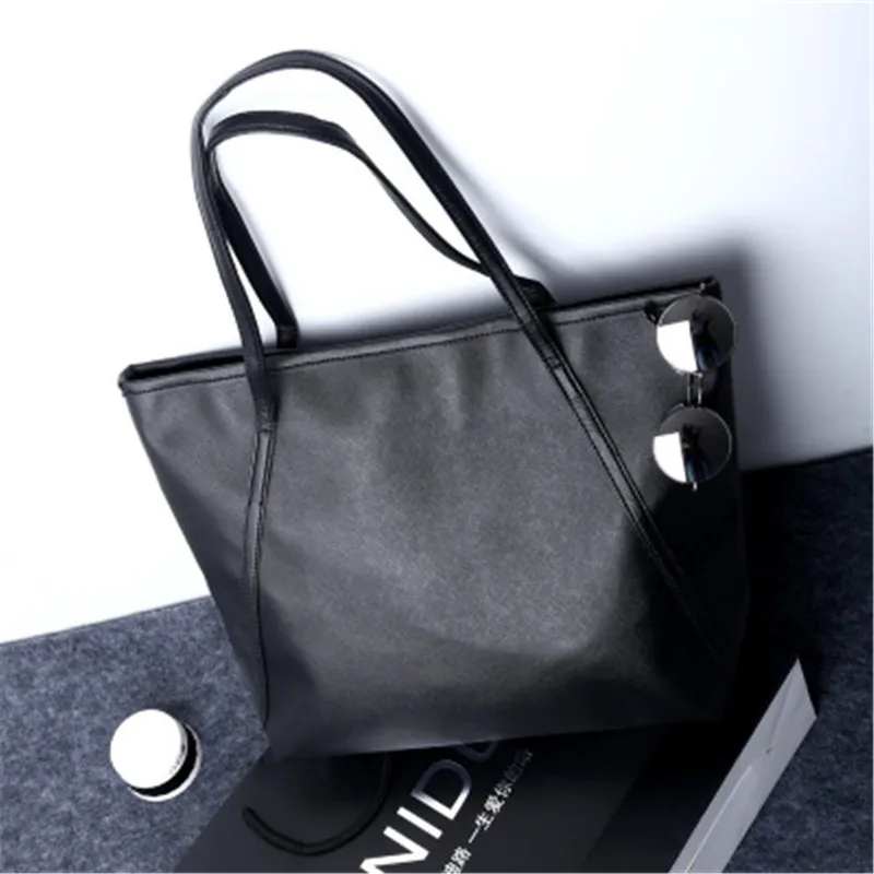 Фото Adisputent Simple Women Shoulder Bags Large Capacity PU Leather Casual Tote Handbags For 2019 Shopper Bag bolsas feminina | Багаж и сумки