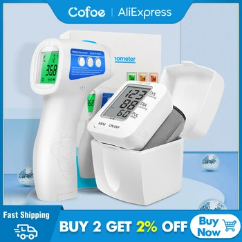 Cofoe Non Contact Infrared Thermometer for Baby Adult and Digital Wrist Blood Pressure Monitor Automatic sphygmomanometer
Cofoe Non Contact Infrared Thermometer for Baby Adult and Digital Wrist Blood Pressure Monitor Automatic sphygmomanometer