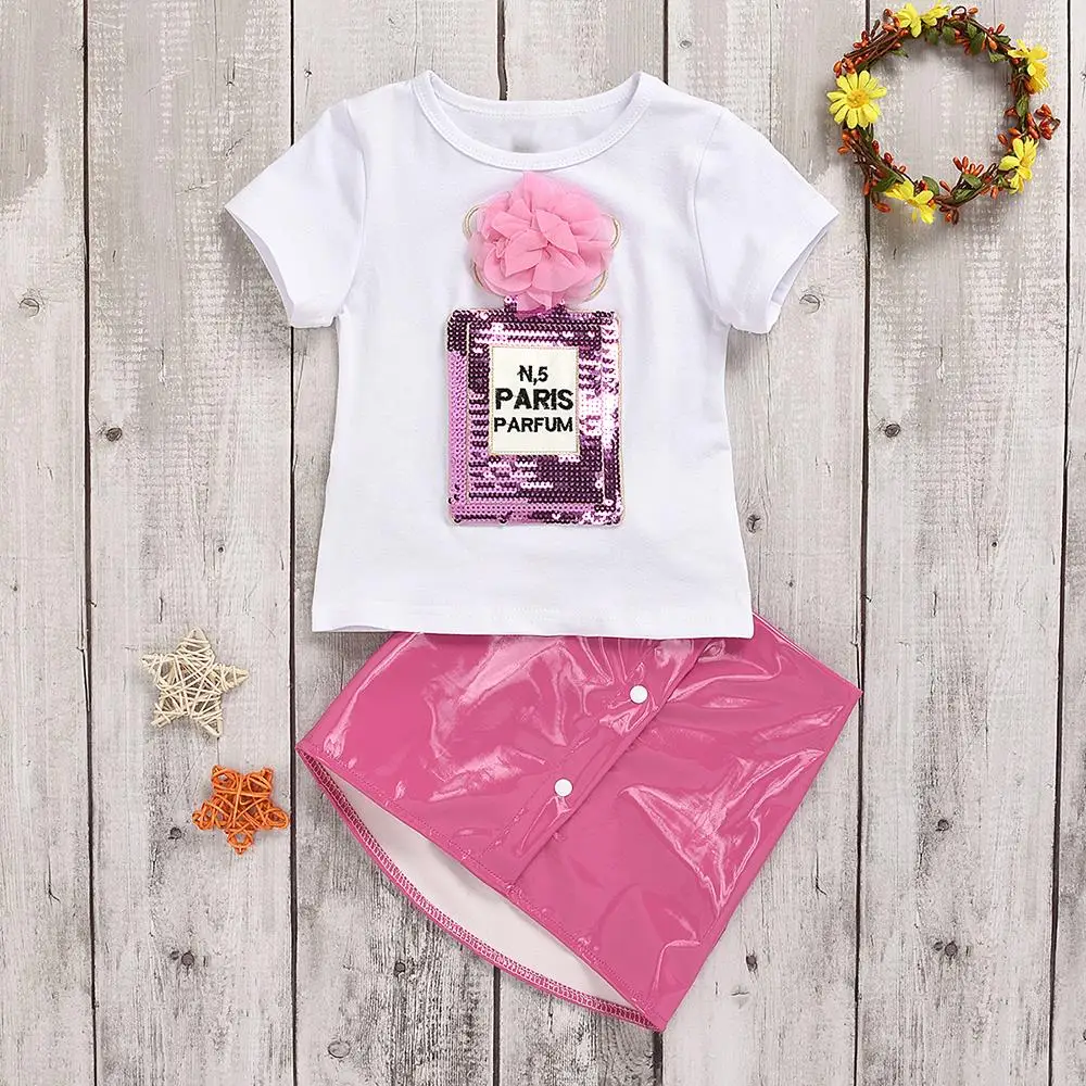 CYSINCOS Baby Girls Summer Clothing Set Toddler kids 3D Flower Tops Short Sleeve T-Shirt Leather Mini Skirt 2Pcs Outfits Clothes
CYSINCOS Baby Girls Summer Clothing Set Toddler kids 3D Flower Tops Short Sleeve T-Shirt Leather Mini Skirt 2Pcs Outfits Clothes