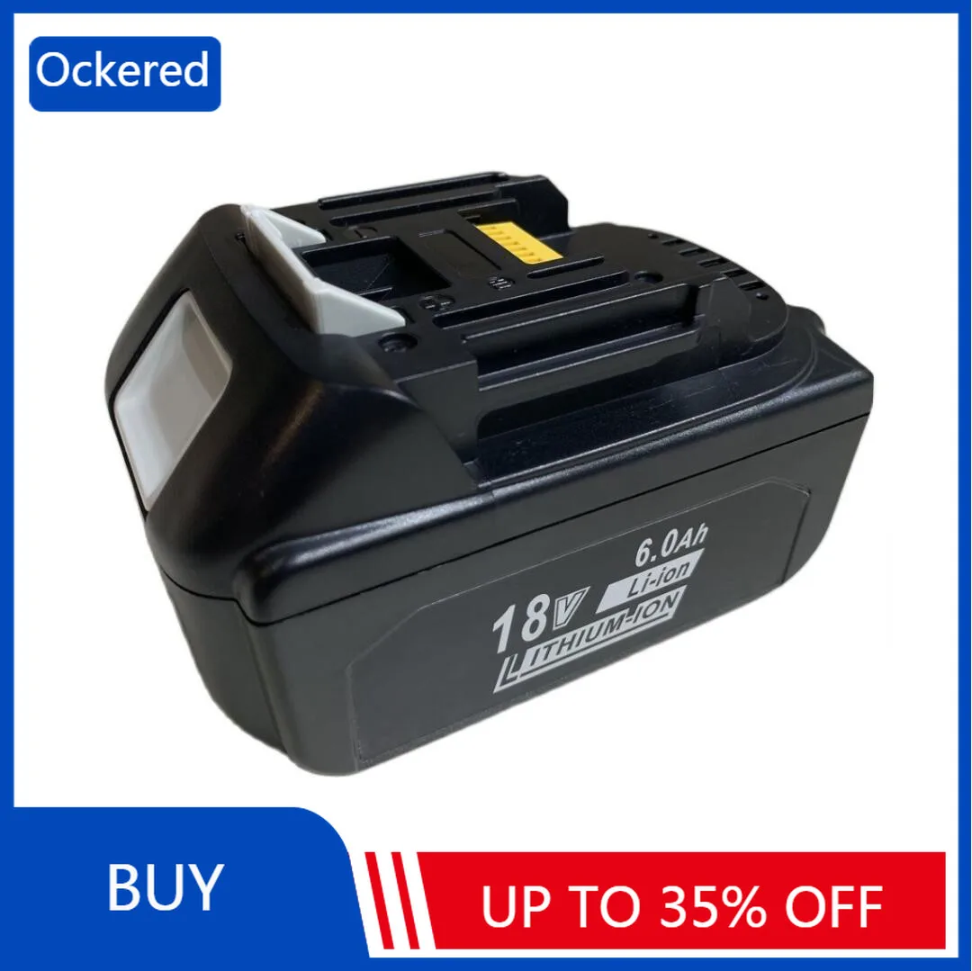 Ockered 2Pcs 6.0Ah 18V Lithium Ion 6000mah Rechargeable Replacement Battery for Makita BL1850 BL1830 BL1860 LXT400 BHP451 BSS501 |