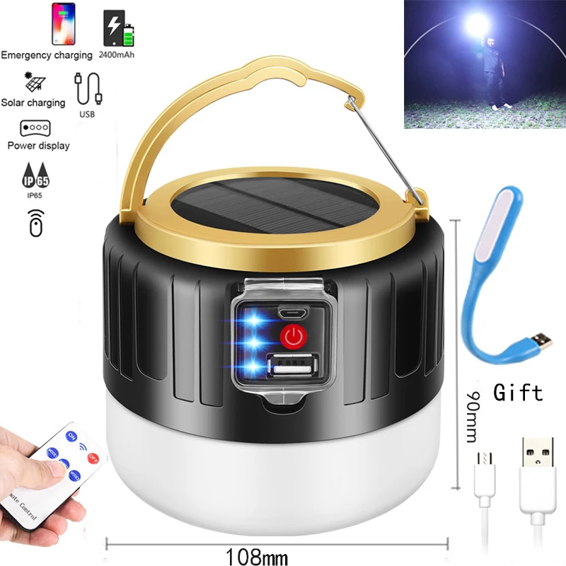 LED Camping Light USB Rechargeable Solar power Work light Lanterns Night lighting Emergency Remote Control Light Camping Outdoor
LED Camping Light USB Rechargeable Solar power Work light Lanterns Night lighting Emergency Remote Control Light Camping Outdoor
