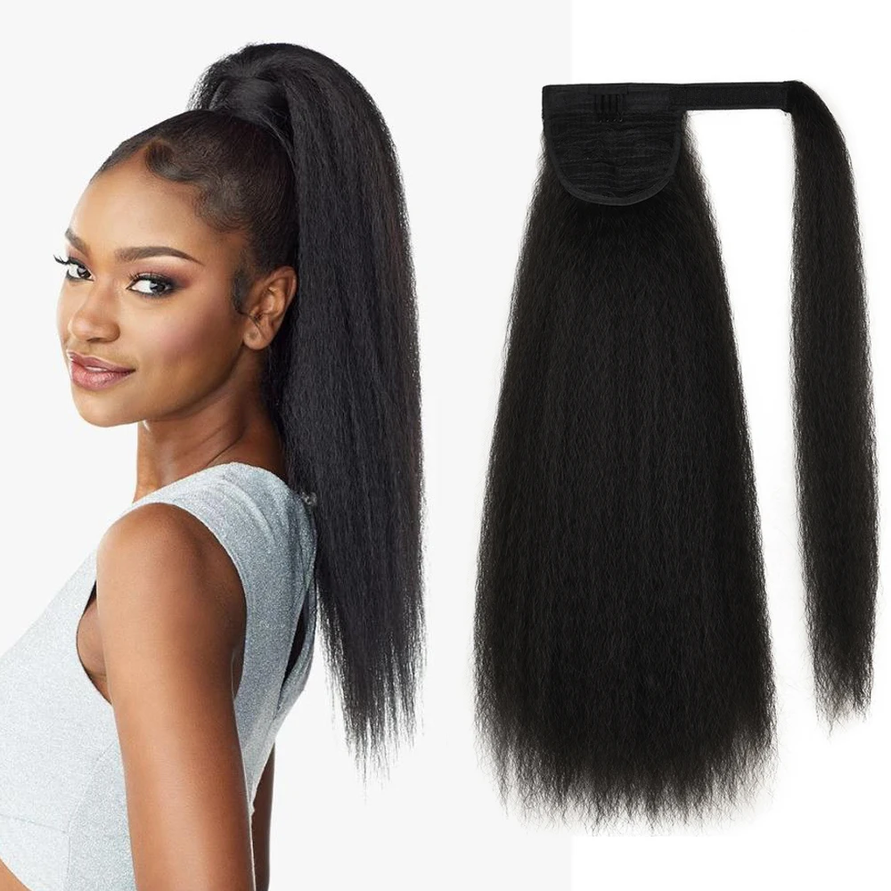Long Kinky Straight Ponytail Wig Heat Resistant Synthetic Fake Hairpiece For Black Women Wrap Around Clip in Hair Extension
Long Kinky Straight Ponytail Wig Heat Resistant Synthetic Fake Hairpiece For Black Women Wrap Around Clip in Hair Extension