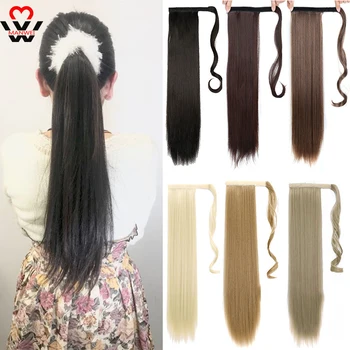 MANWEI Synthetic Long Ponytail Hairpiece Wrap on Clip Hair Extensions Ombre Brown Pony Tail Blonde Fack Hair
MANWEI Synthetic Long Ponytail Hairpiece Wrap on Clip Hair Extensions Ombre Brown Pony Tail Blonde Fack Hair