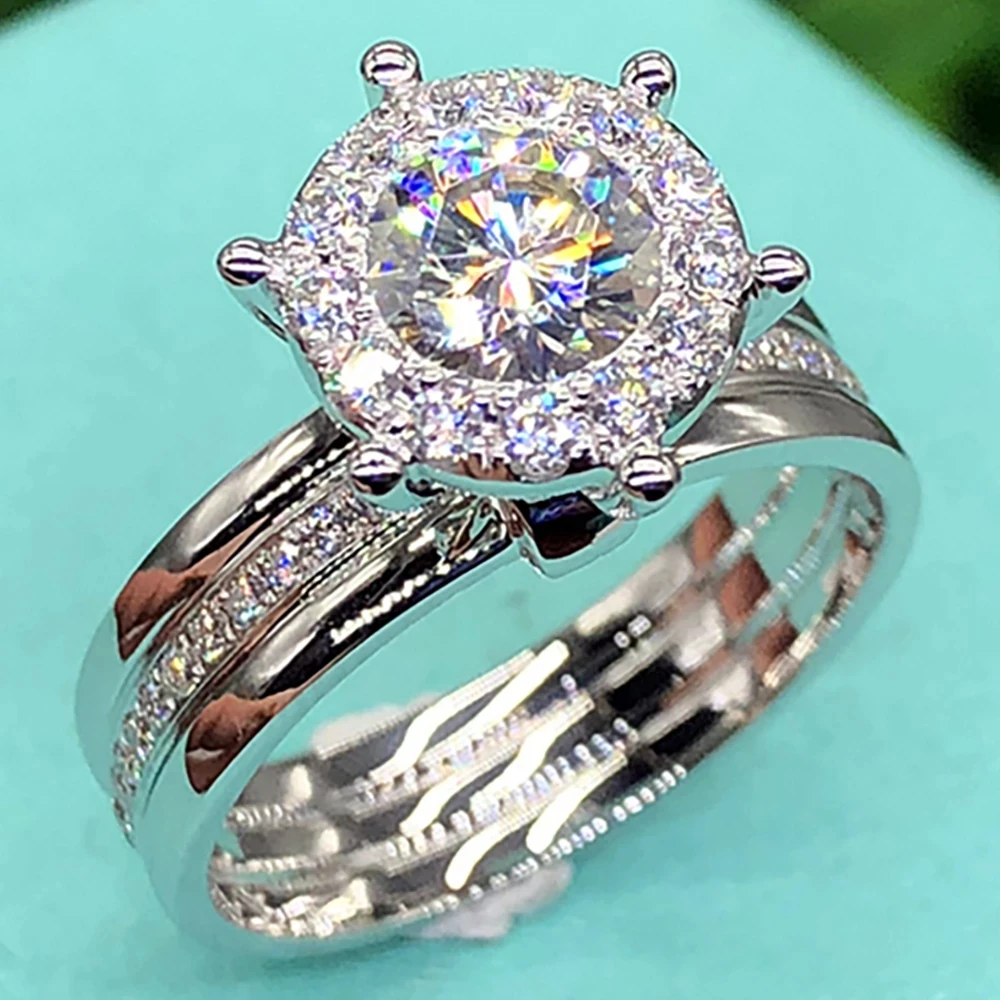 10K Au417 White Gold Ring Wedding Party Engagement Ring 1 2 3 4 5 Carat Round Moissanite Diamond Ring Crown 3 Turns Elegant
10K Au417 White Gold Ring Wedding Party Engagement Ring 1 2 3 4 5 Carat Round Moissanite Diamond Ring Crown 3 Turns Elegant