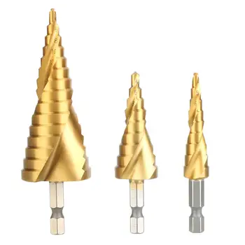 Titanium Drills Tool Spiral Unique Structure Groove Step Spiral Groove Step Drill Bit Gold Home Steel Equipment Work
Titanium Drills Tool Spiral Unique Structure Groove Step Spiral Groove Step Drill Bit Gold Home Steel Equipment Work