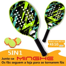 

MINGHE Frosted carbon fiber racket EVA foam core lightweight tennis racket 2 colors new carbon fiber beach racket