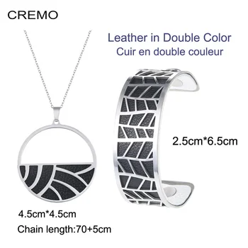 Cremo Cuff Bracelets Manchette Argent finish Bracelets Necklace For Women Jewelry Set adding a reversible leather
Cremo Cuff Bracelets Manchette Argent finish Bracelets Necklace For Women Jewelry Set adding a reversible leather