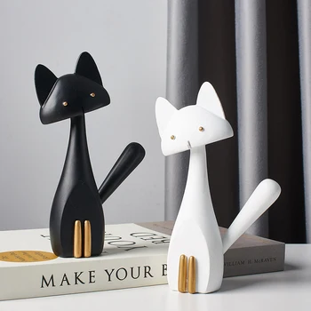 Nordic Style Minimalist Craft White Black Cats Animal Figurines Resin Miniatures Home Decoration Living Room Ornaments Crafts 
Nordic Style Minimalist Craft White Black Cats Animal Figurines Resin Miniatures Home Decoration Living Room Ornaments Crafts