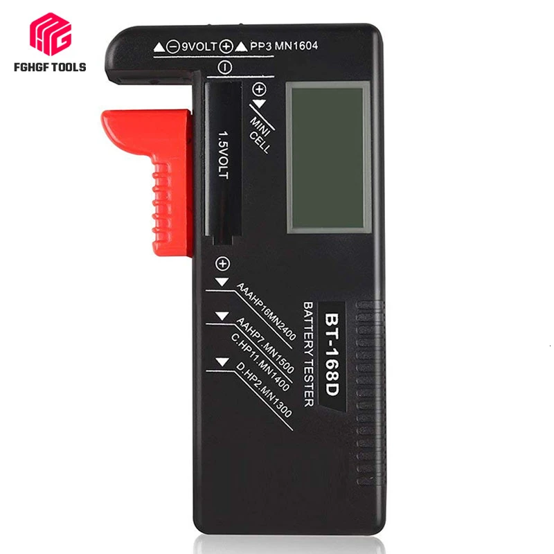 FGHGF BT168D Digital Battery Capacity Tester LCD Checker for 9V 1.5.V AA AAA Cell C D Batteries diagnostic tool
FGHGF BT168D Digital Battery Capacity Tester LCD Checker for 9V 1.5.V AA AAA Cell C D Batteries diagnostic tool