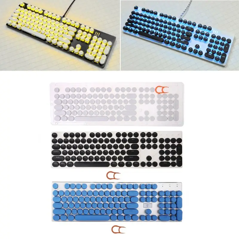 104 Keys Retro Round Keycaps Double Shot DIY Typewriter Keycaps for Backlit Mechanical Keyboard Key Cap
104 Keys Retro Round Keycaps Double Shot DIY Typewriter Keycaps for Backlit Mechanical Keyboard Key Cap