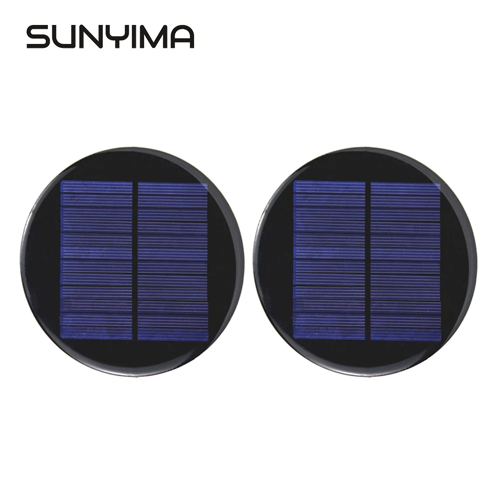 SUNYIMA 2Pcs 6V 0.6W 0.11A 120MM Polycrystalline Silicon Solar Cell Module DIY Mini Solar Panel Epoxy Board for Solar Light Toy
SUNYIMA 2Pcs 6V 0.6W 0.11A 120MM Polycrystalline Silicon Solar Cell Module DIY Mini Solar Panel Epoxy Board for Solar Light Toy