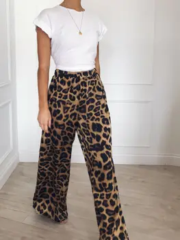 New Autumn Stylish Womens Leopard Printed Wide Leg Pants High Waist Loose Palazzo Snakeshin Pants Elegant Office Ladies Trousers
New Autumn Stylish Womens Leopard Printed Wide Leg Pants High Waist Loose Palazzo Snakeshin Pants Elegant Office Ladies Trousers