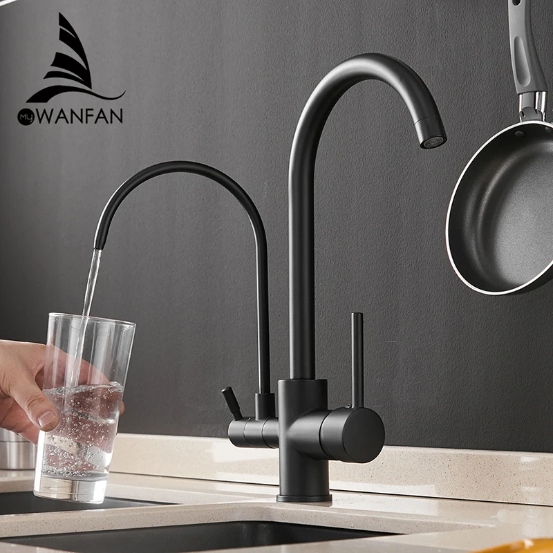 

Filter Kitchen Faucets Deck Mounted Mixer Tap 360 Rotation with Water Purification Features Mixer Tap Crane For Kitchen WF-0176