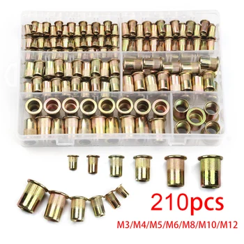 210*Carbon Steel Color Zinc Plated M4 M5 M6 M8 M10 M12 Flat Head Rivet Nuts Set 210*Boxed Flat-head Rivet Nut
210*Carbon Steel Color Zinc Plated M4 M5 M6 M8 M10 M12 Flat Head Rivet Nuts Set 210*Boxed Flat-head Rivet Nut