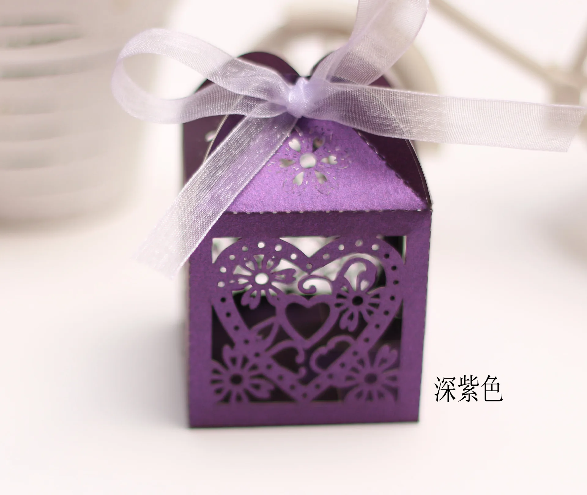ribbon christmas decor packaging hollow laser wedding gift box