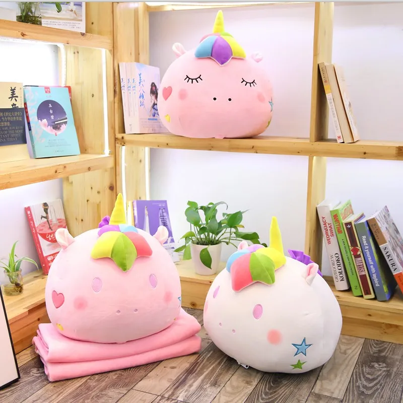 New Arrival Colorful Stuffed Unicorn 2 in 1 Pillow with Blanket Inside Rainbow Unicorn Head for Children Doll
New Arrival Colorful Stuffed Unicorn 2 in 1 Pillow with Blanket Inside Rainbow Unicorn Head for Children Doll