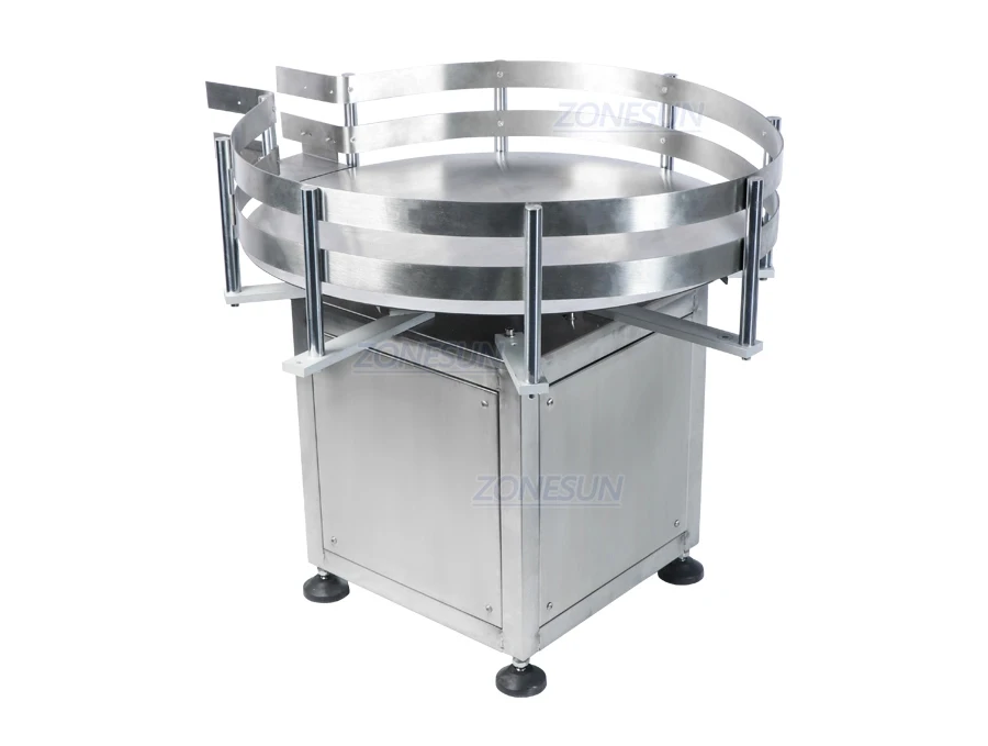 ZONEPACK Desktop Automatic Rotary Round Plastic Bottle Jar Collecting Packaging Sorting Turntable Machine for Production Line