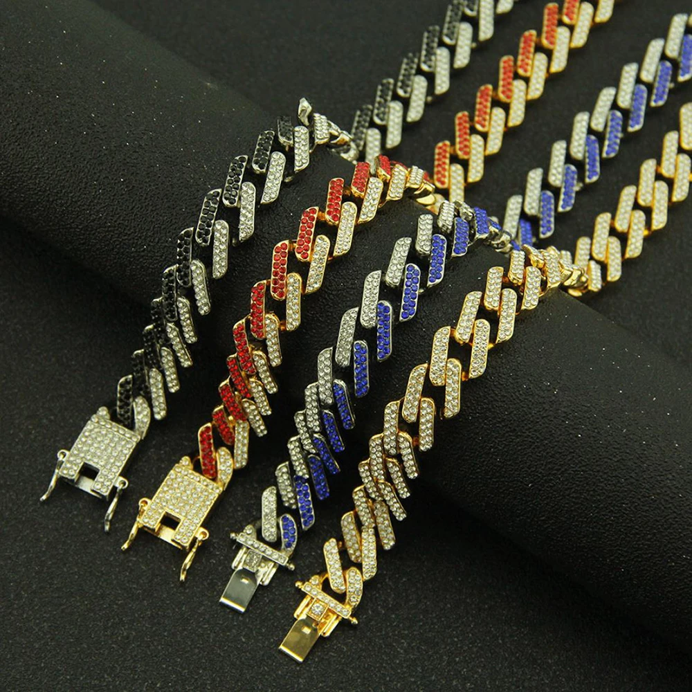 Hot 13MM Cuban Link Chains Necklace Geometric Personalized Color Miami Full Rhinestones Iced Out Necklaces Men Hiphop Jewelry
Hot 13MM Cuban Link Chains Necklace Geometric Personalized Color Miami Full Rhinestones Iced Out Necklaces Men Hiphop Jewelry