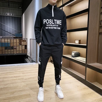 Spring Tracksuit Sportwear Hoodies Sweatshirt &Pant Suit Trainingspak Heren Men Causal Splicing Letter Sets Jacket+Pants 2Pc
Spring Tracksuit Sportwear Hoodies Sweatshirt &Pant Suit Trainingspak Heren Men Causal Splicing Letter Sets Jacket+Pants 2Pc