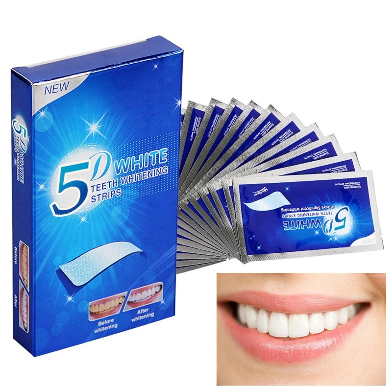 

7 Pairs 5D Gel Teeth Whitening Strips White Tooth Dental kit Oral Hygiene Care Strip for false Teeth Veneers Dentist Whitening